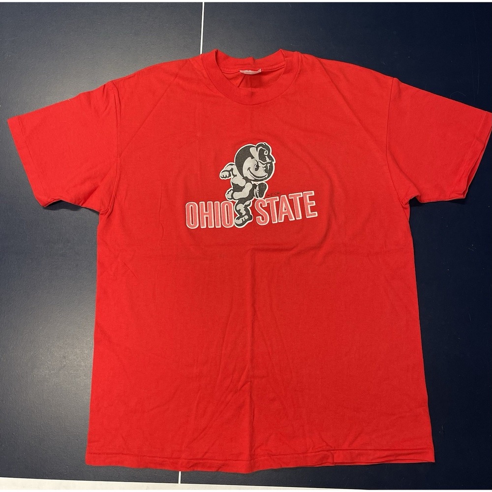 Ohio State Buckeyes Vintage 90s Single Stitch Brutus T-Shirt Red XL